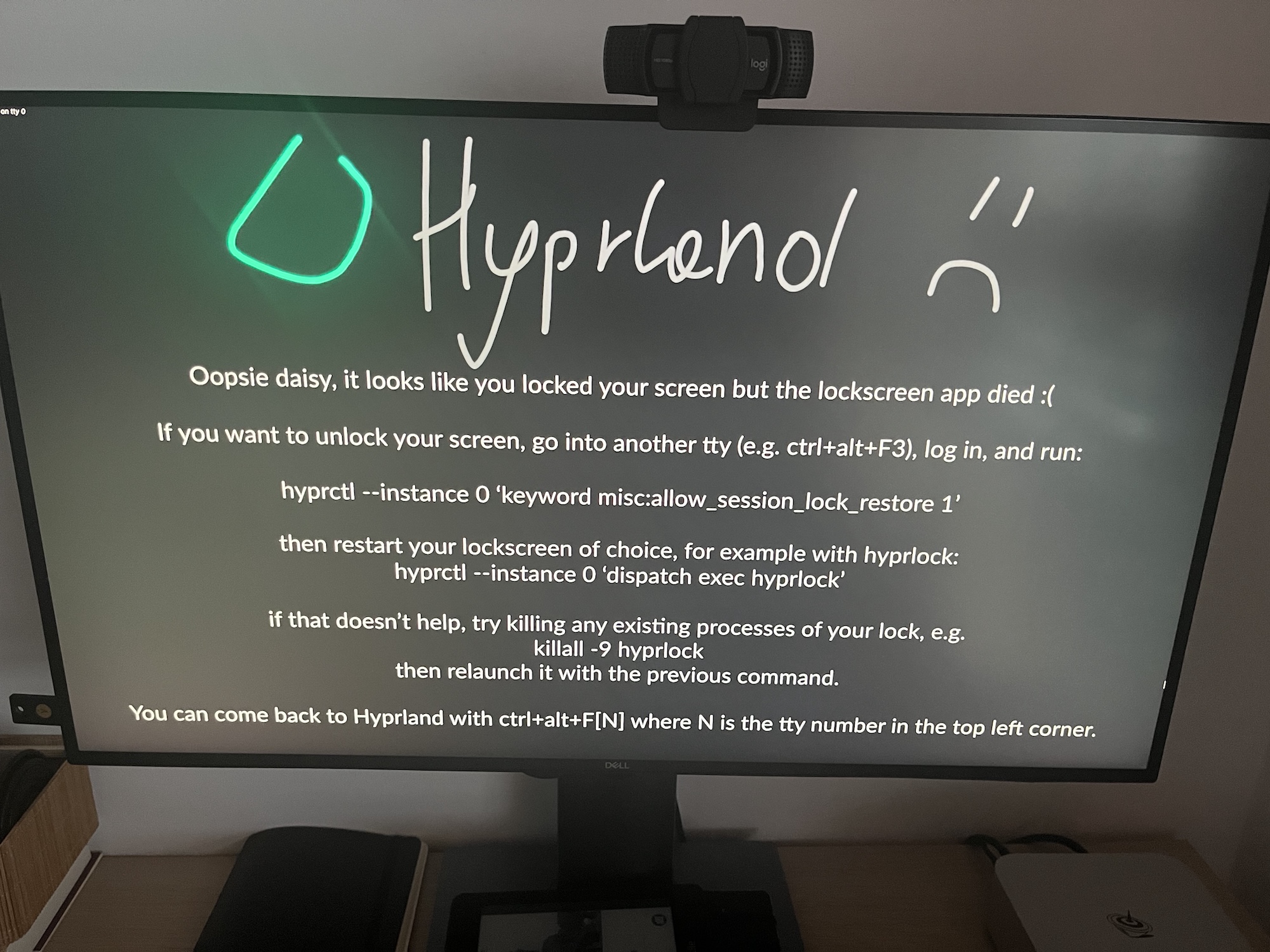 The UX of a hyprlock crash